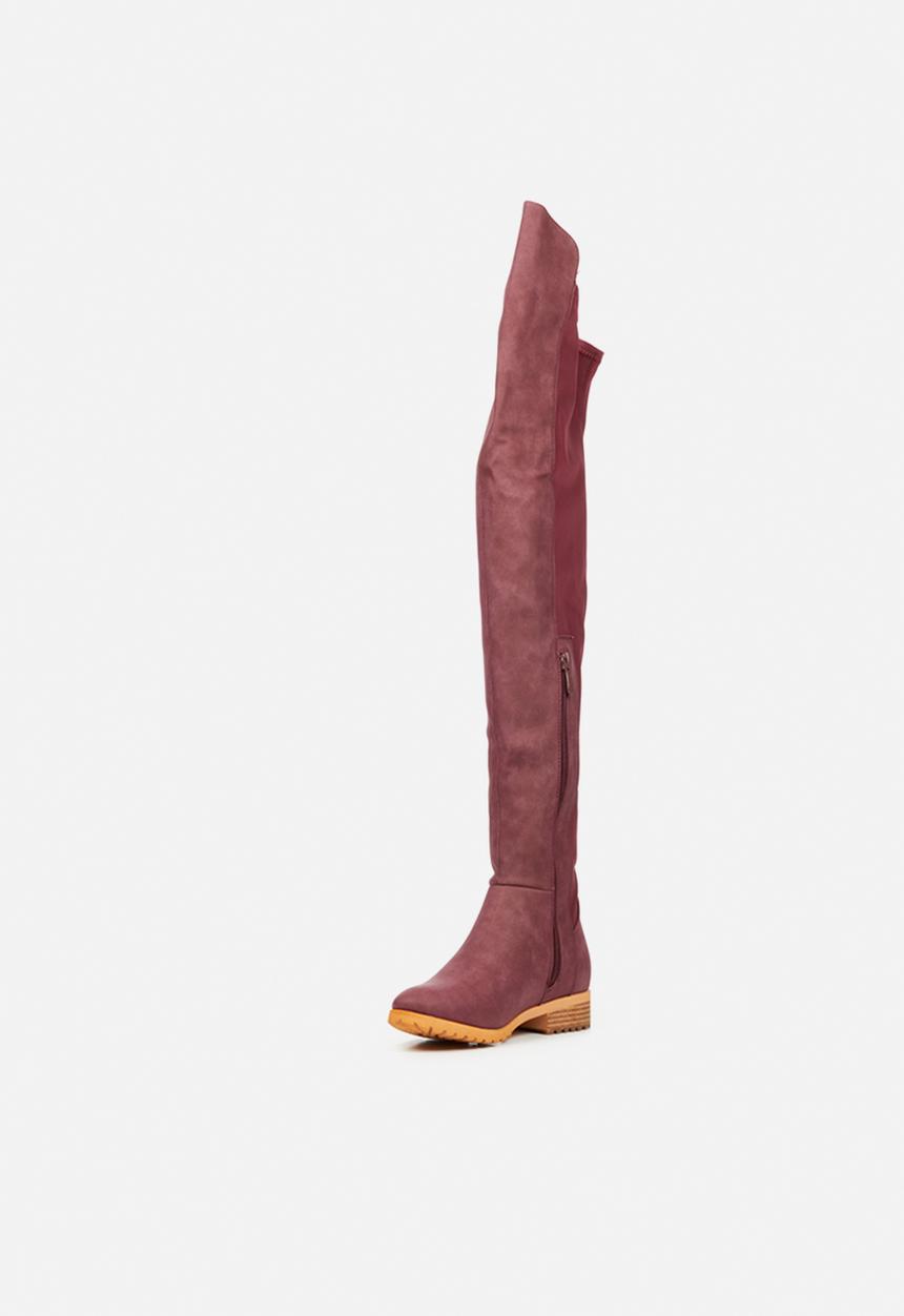Miss Black - Krabi1 over the knee boot - burgundy