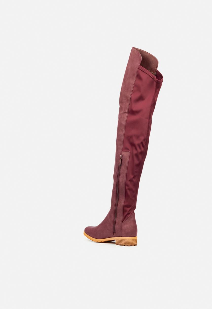 Miss Black - Krabi1 over the knee boot - burgundy