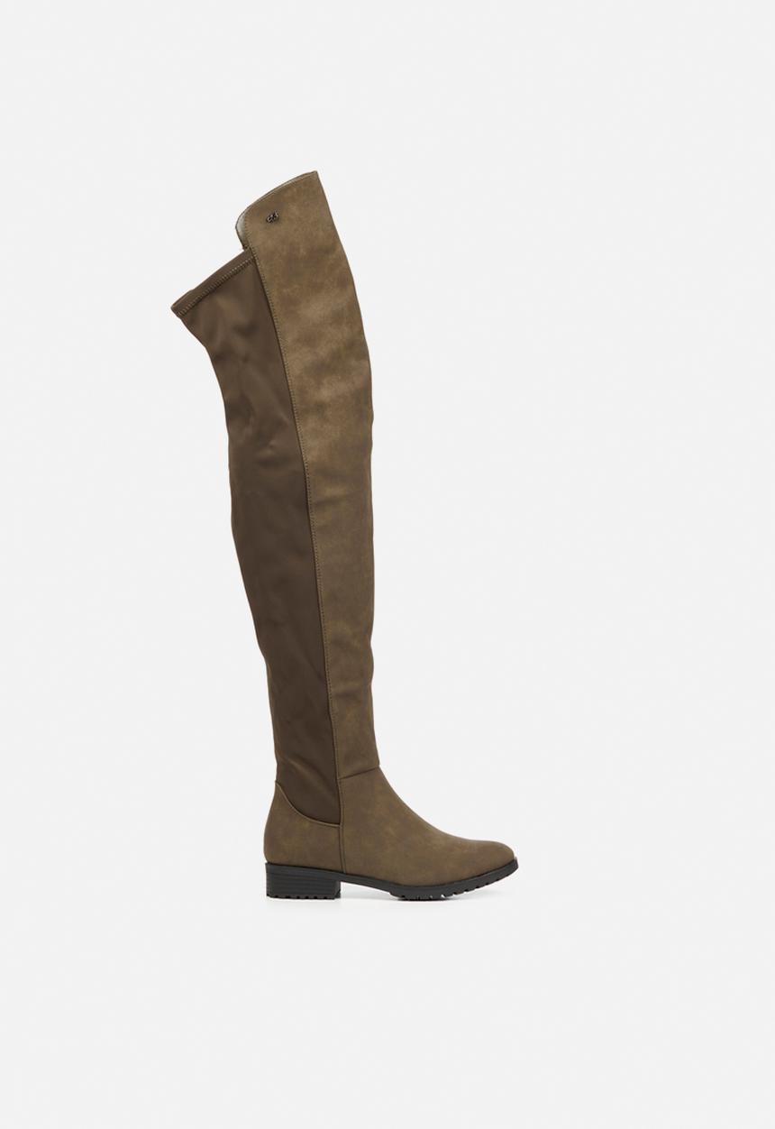 Miss Black - Krabi1 over the knee boot - olive