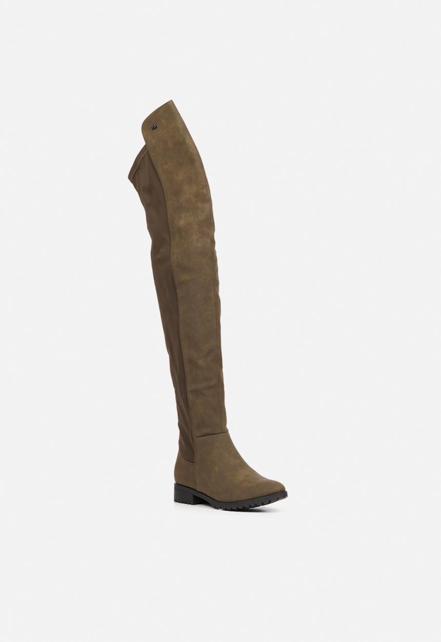 Miss Black - Krabi1 over the knee boot - olive