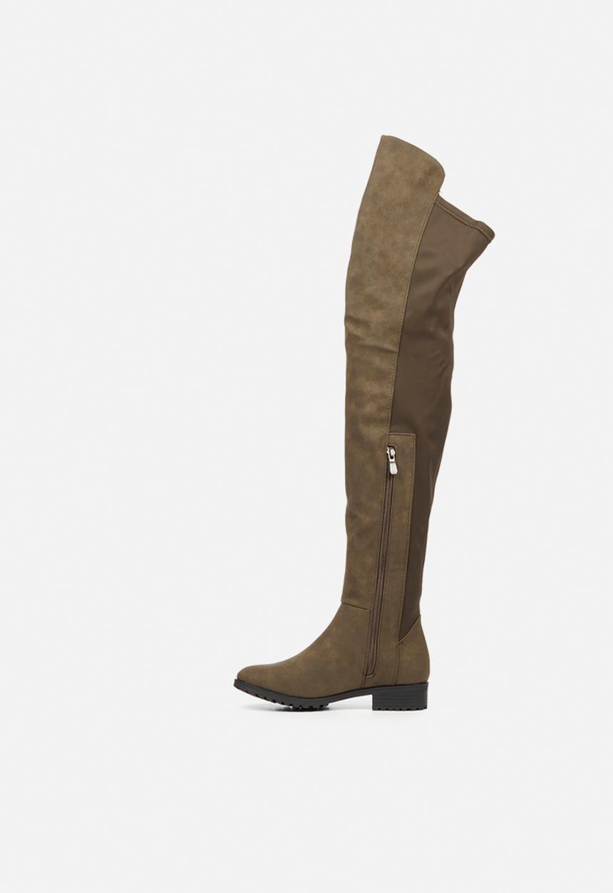 Miss Black - Krabi1 over the knee boot - olive