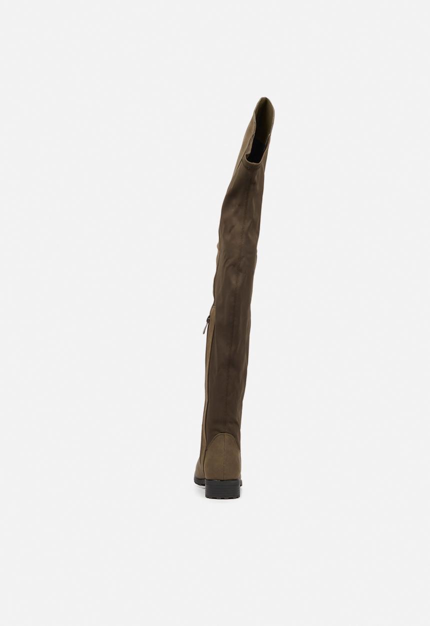Miss Black - Krabi1 over the knee boot - olive