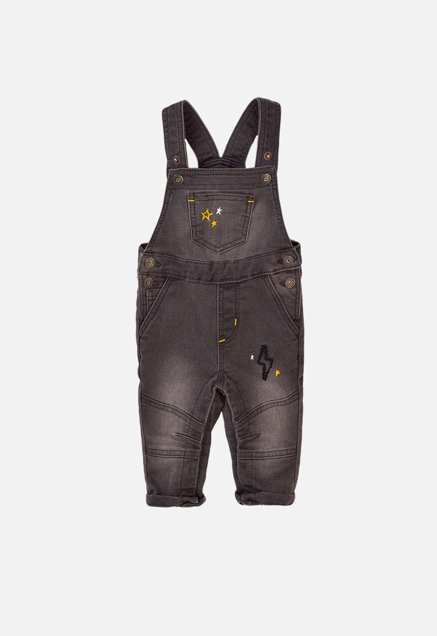 MINOTI - 2 Piece long sleeve tee & dungaree set - grey 