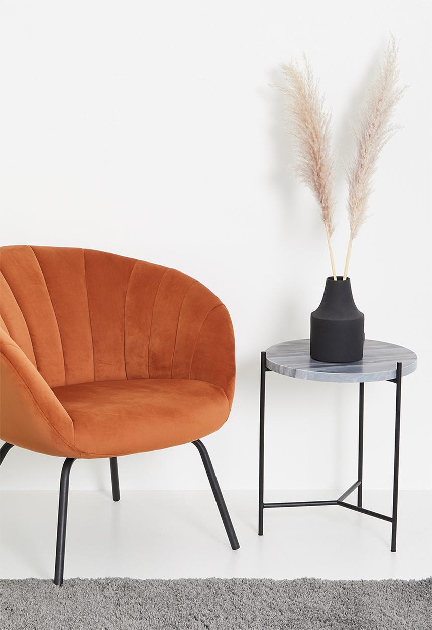 Sixth Floor - Moon marble side table - black