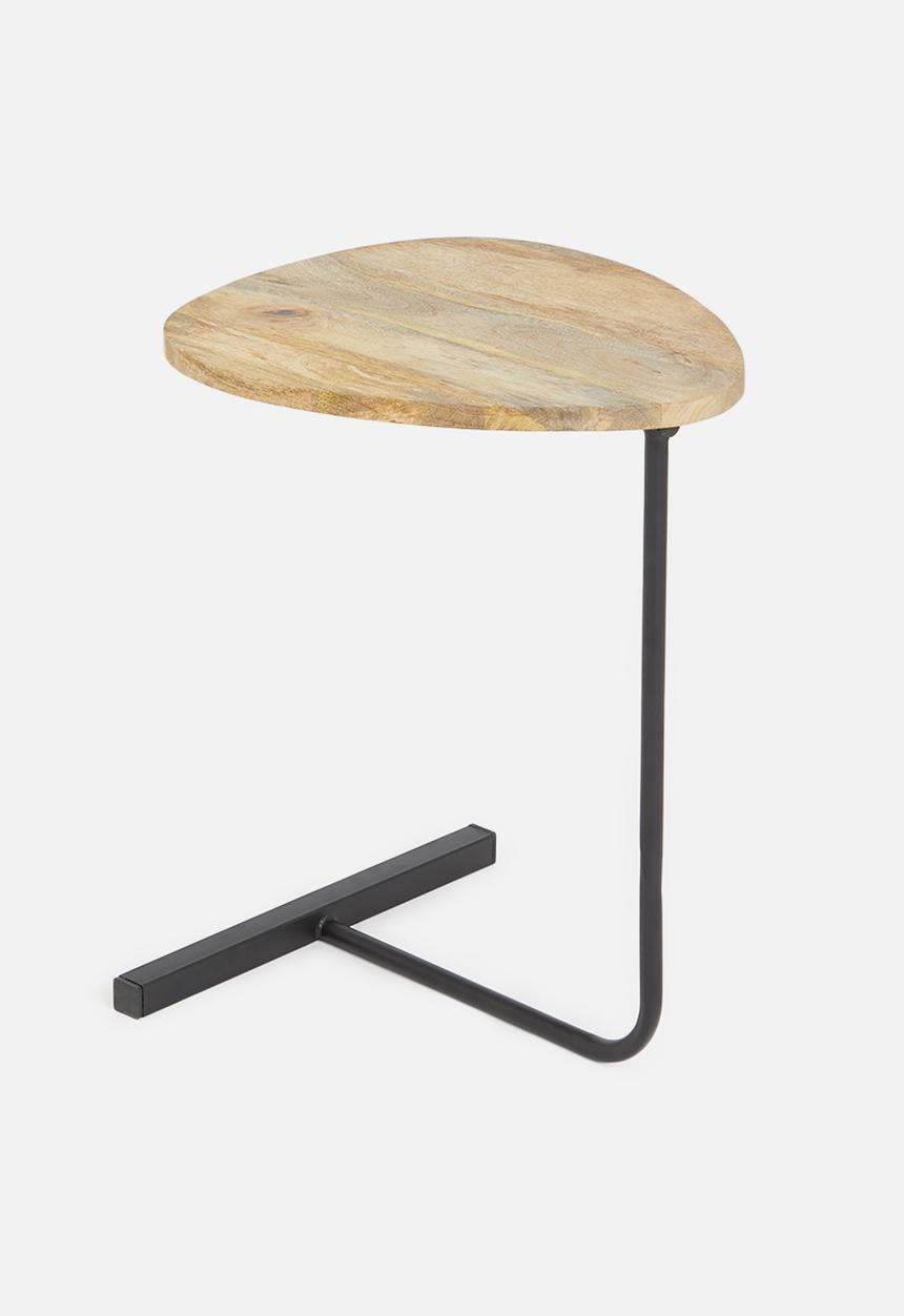 Sixth Floor - L base metal side table - black