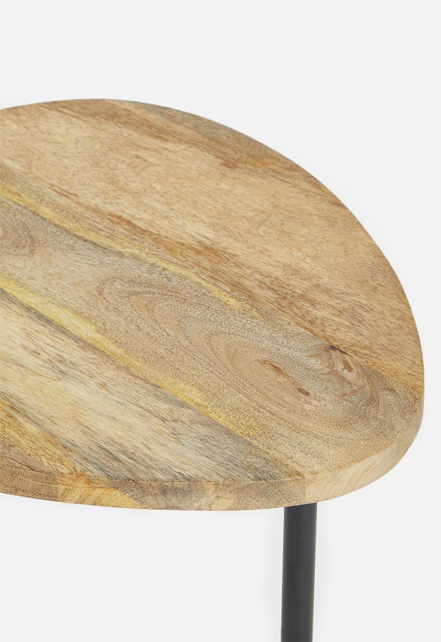Sixth Floor - L base metal side table - black