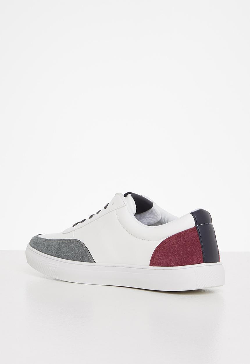 POLO - Contrast sneaker - burgundy & white