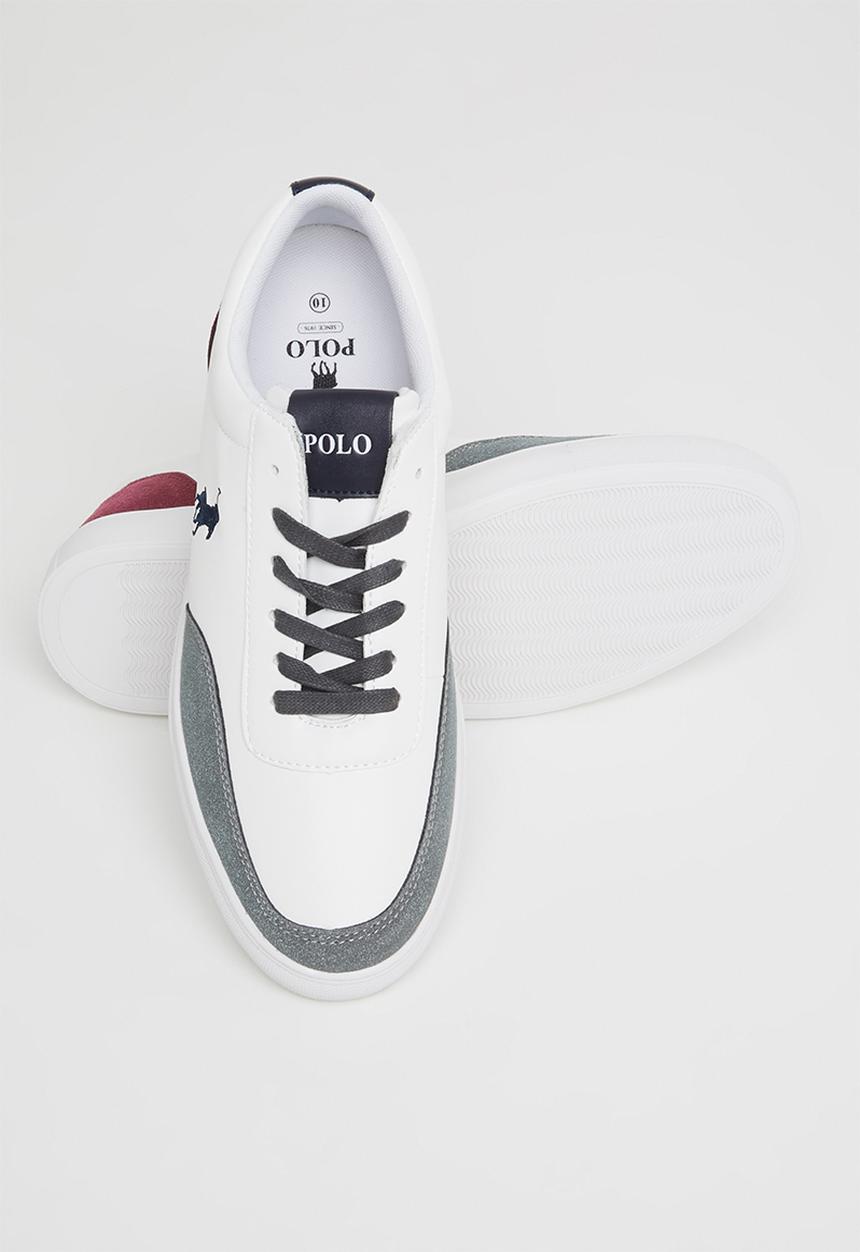 POLO - Contrast sneaker - burgundy & white
