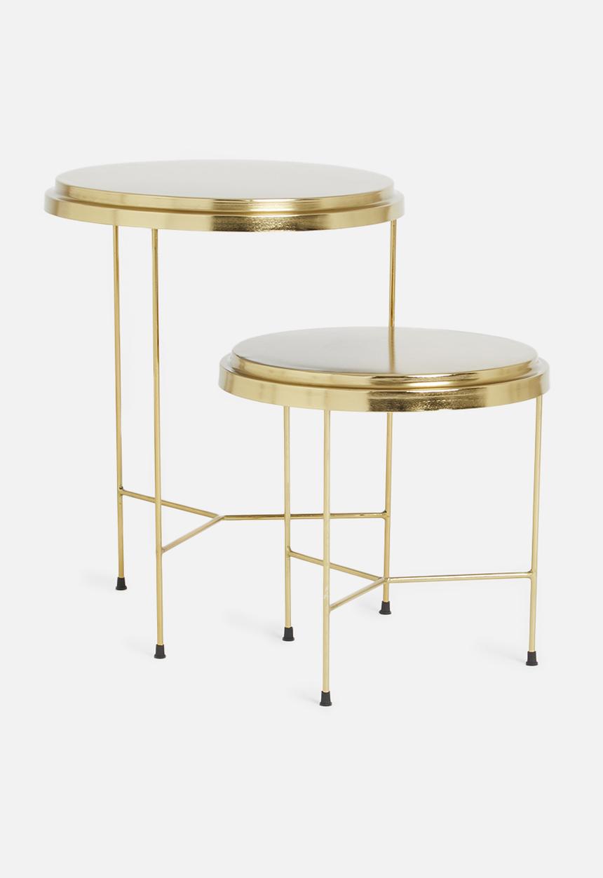 Sixth Floor - Metallic nested tables - gold