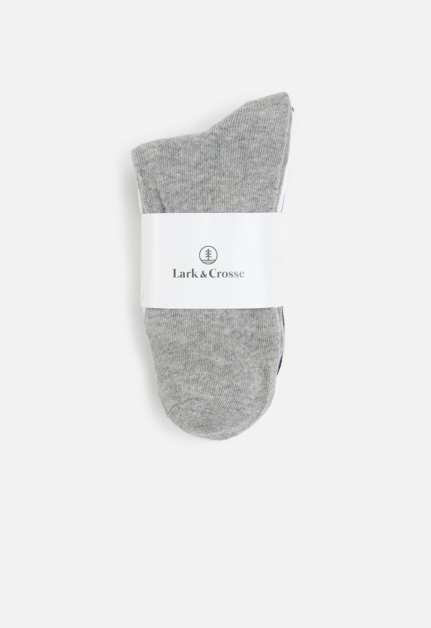 Lark & Crosse - 3 Pack branded ankle socks - multi 