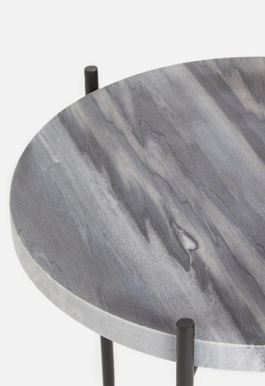 Sixth Floor - Moon marble side table - black