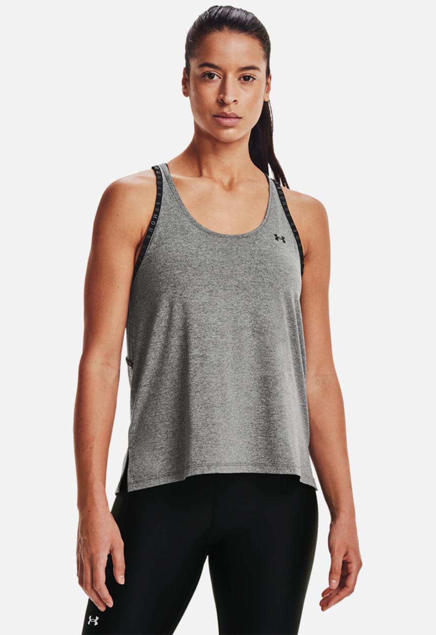 Under Armour - Knockout mesh back tank - jet grey & light heather