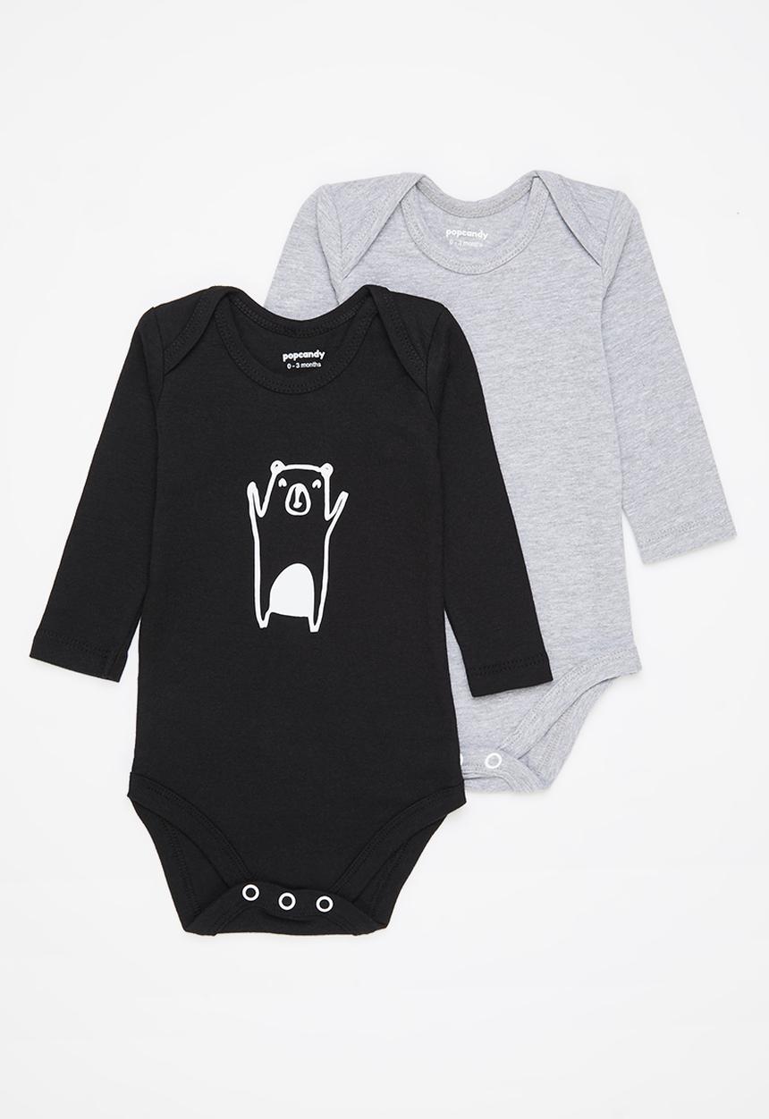 Pop Candy - Boys 2 pack design vests - black & grey