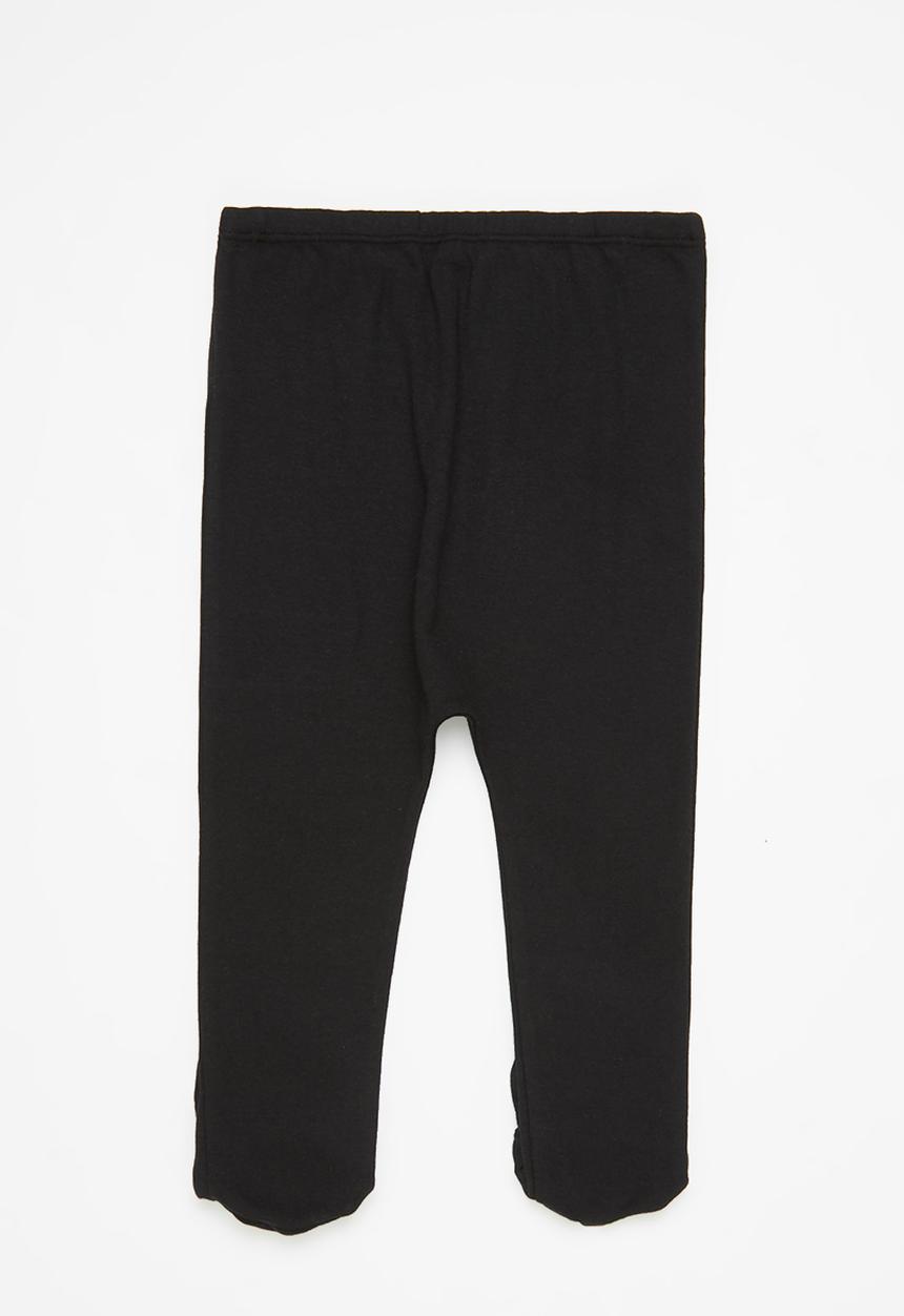 Pop Candy - Boys 2 pack footed leggings - black & grey