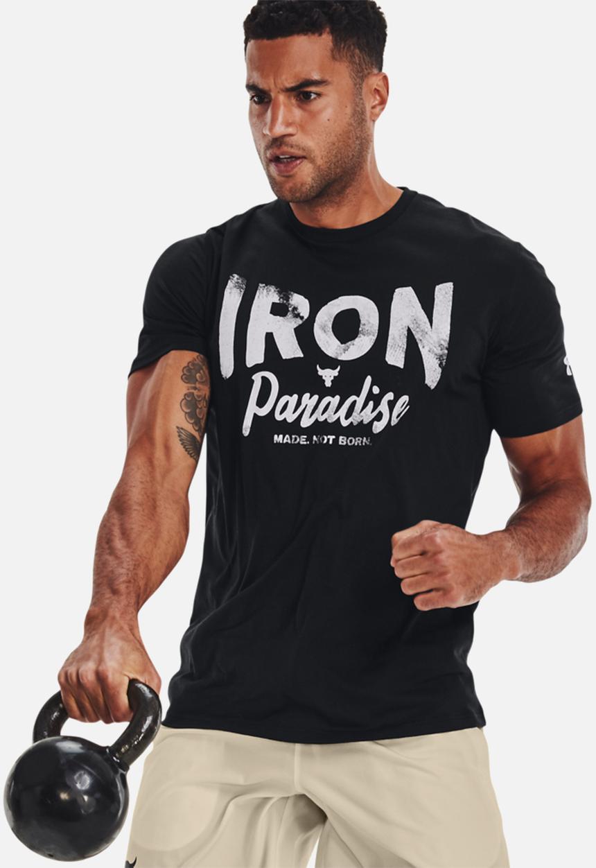 Under Armour - Project Rock Iron Paradise Short Sleeve Tee - Black & white