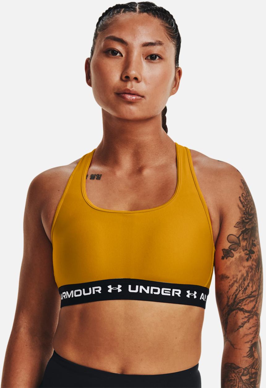 Under Armour - Crossback mid bra - cruise gold & black