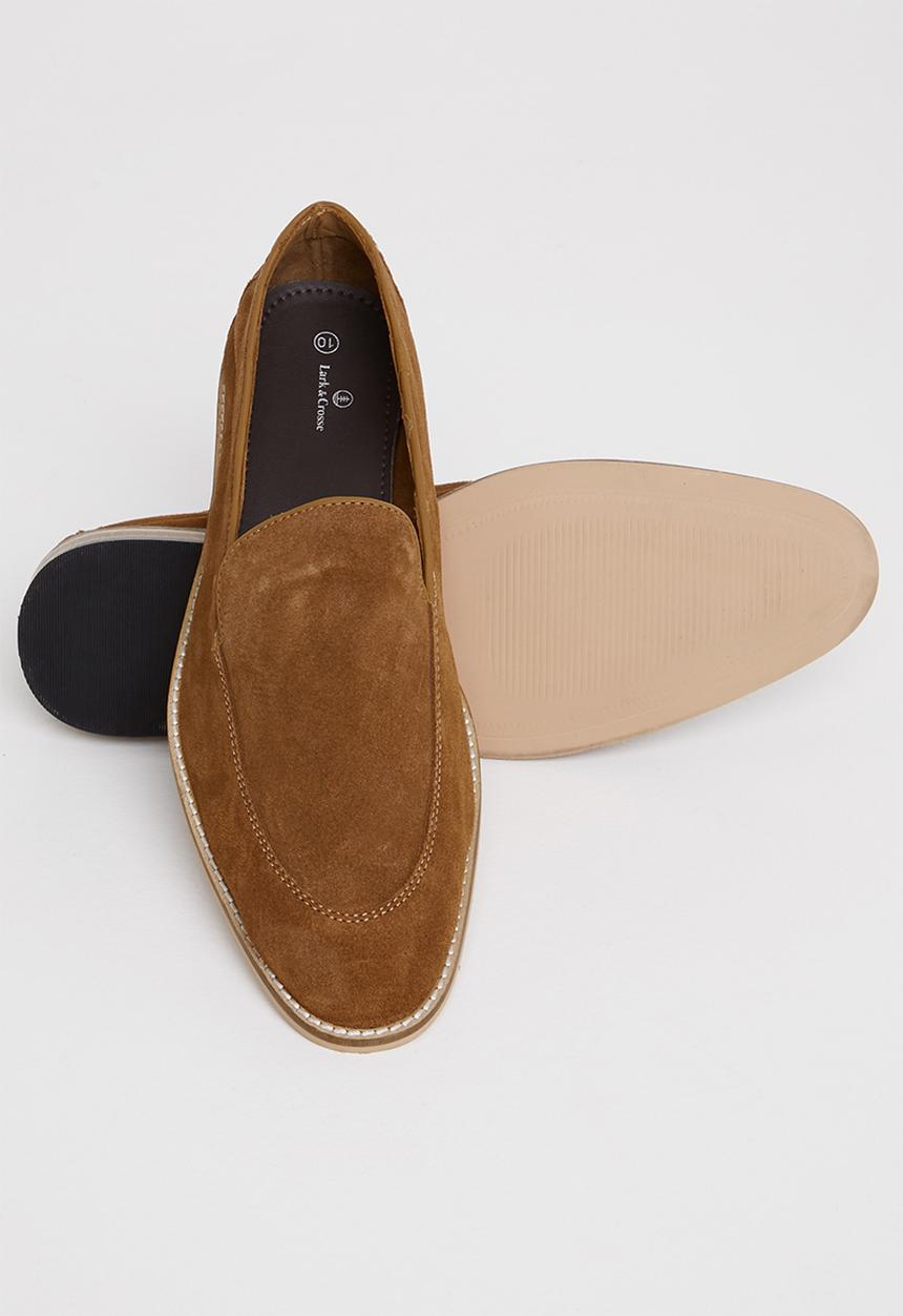 Lark & Crosse - Paul suede slip-on loafer - tan