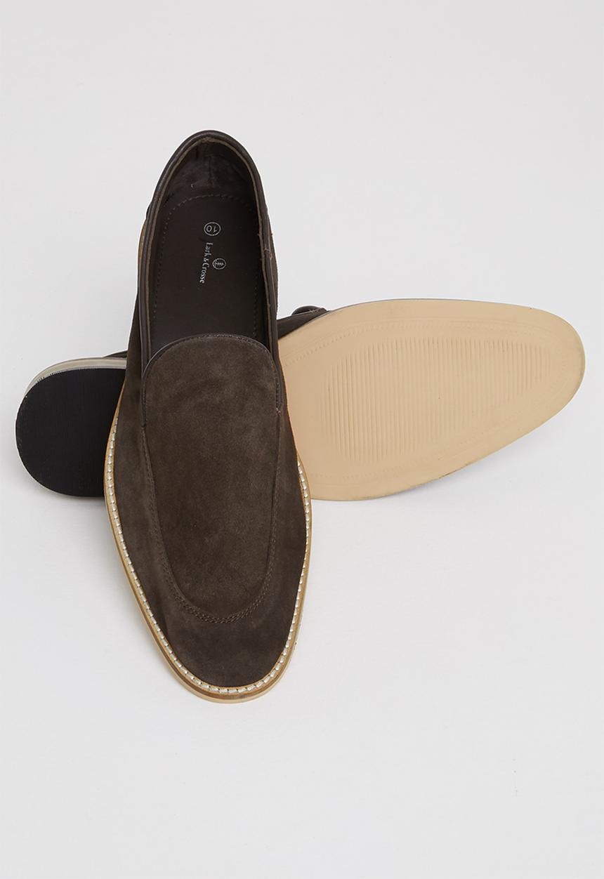Lark & Crosse - Paul suede slip-on loafer - brown