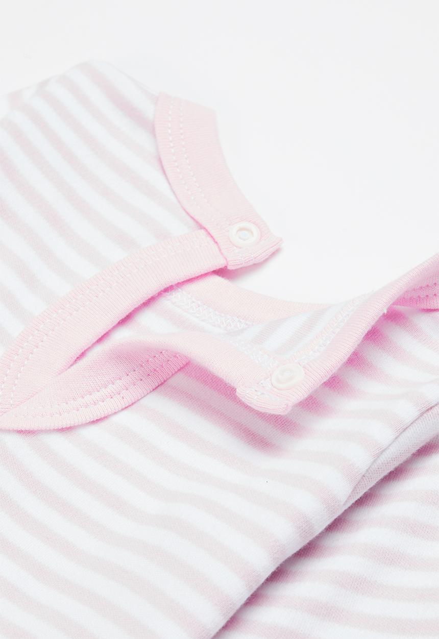 Little Lumps - Stripey babygro - pink & white 