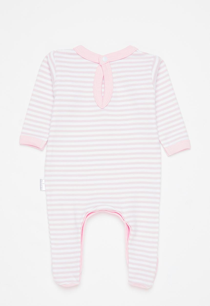 Little Lumps - Stripey babygro - pink & white 