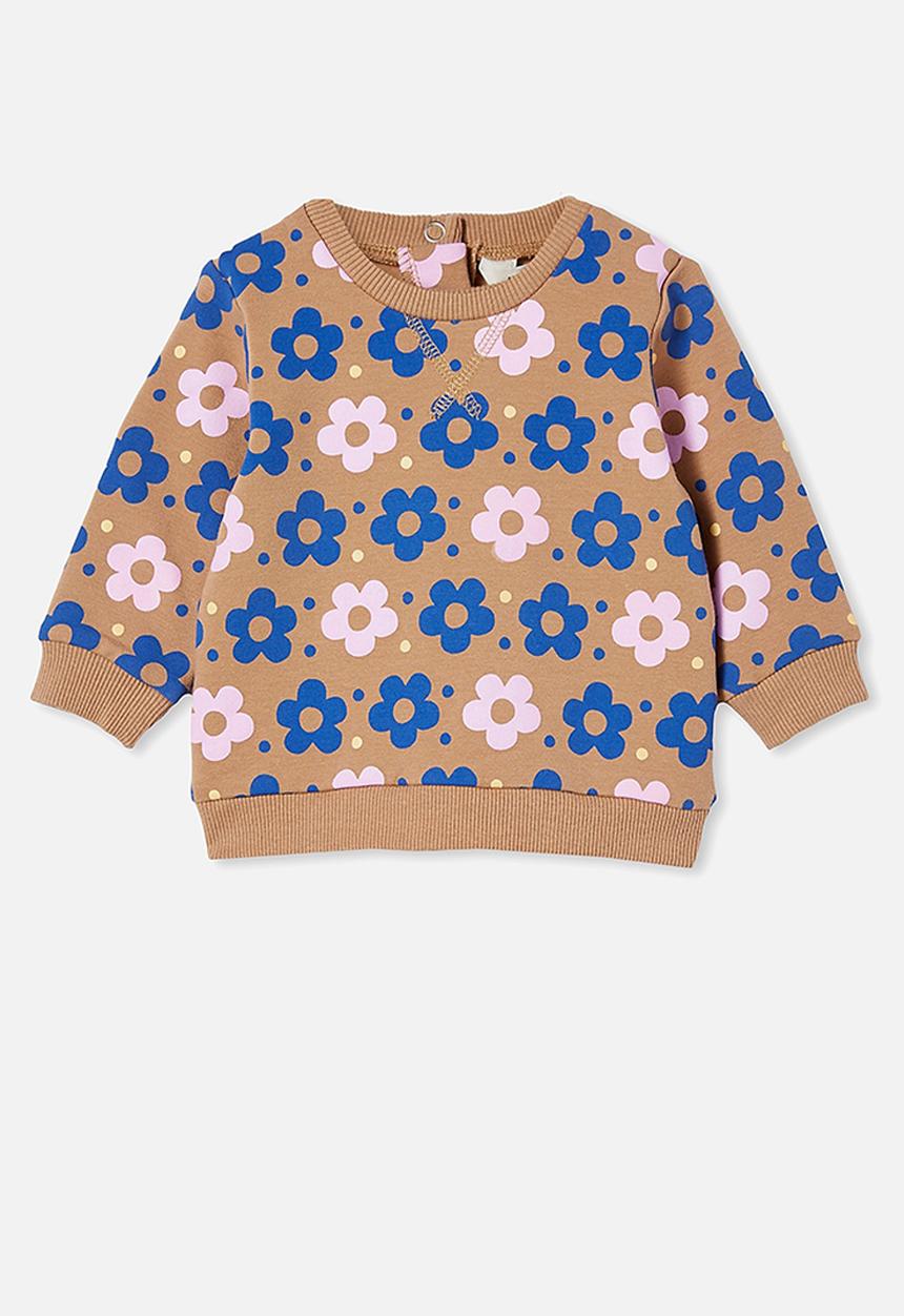 Cotton On - Bobbi sweater - taupy brown/bruny daisy spot
