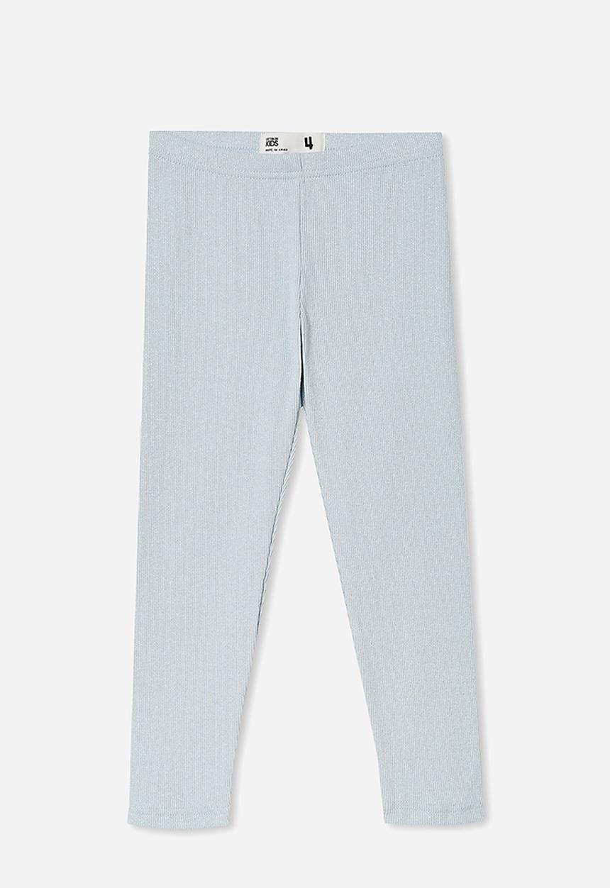 Cotton On - Huggie tights - frosty blue & sparkle rib