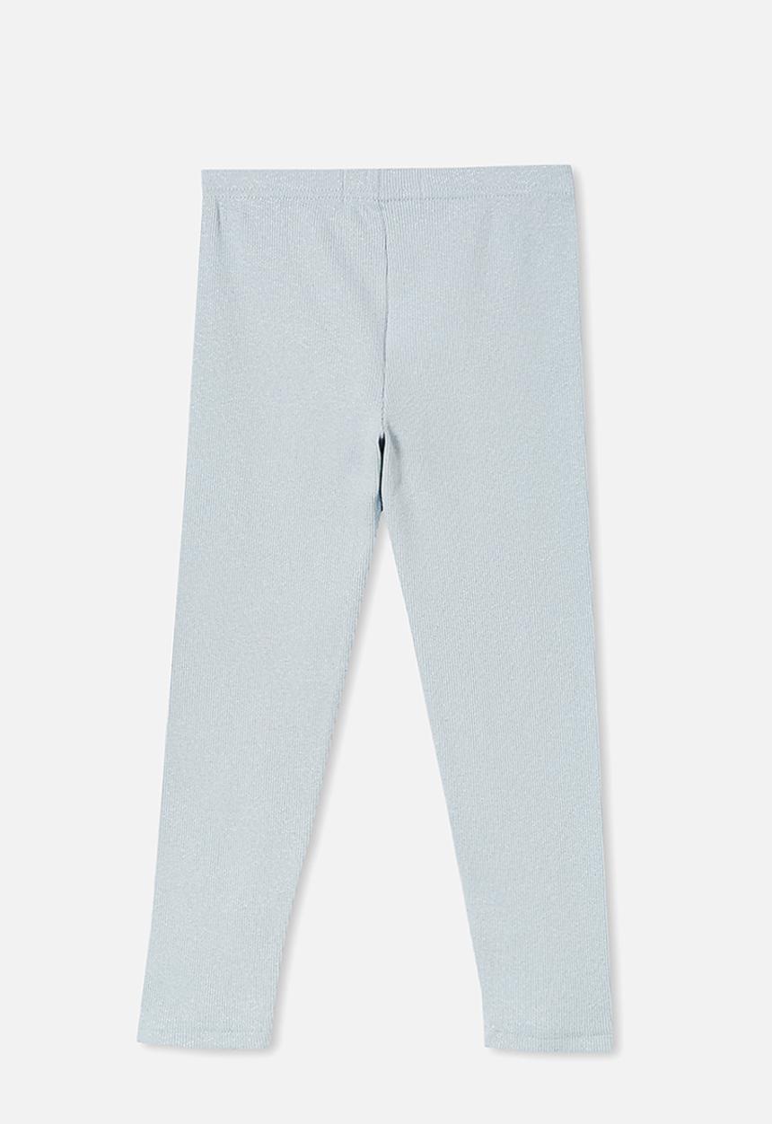 Cotton On - Huggie tights - frosty blue & sparkle rib