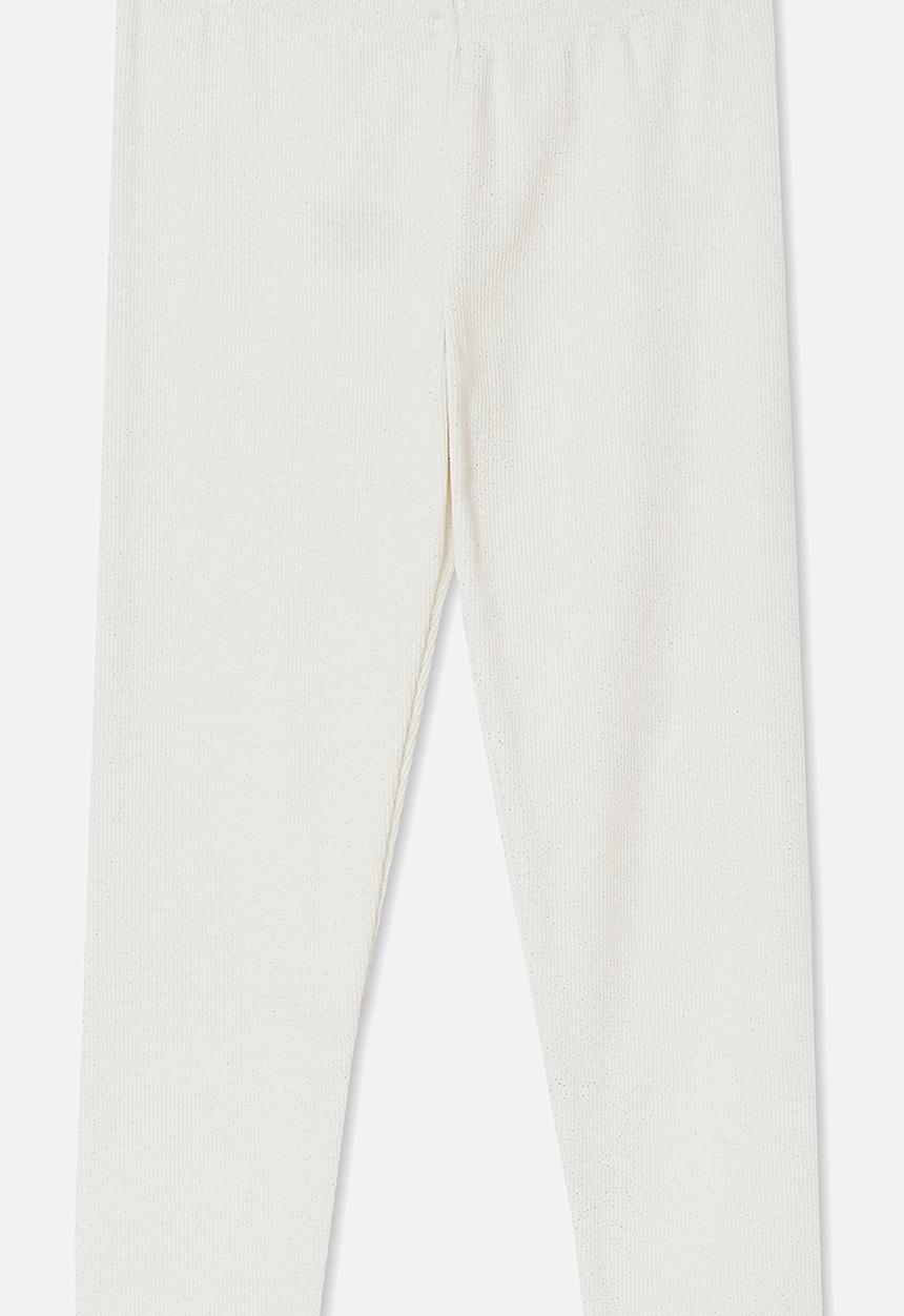 Cotton On - Huggie tights - vanilla & sparkle rib