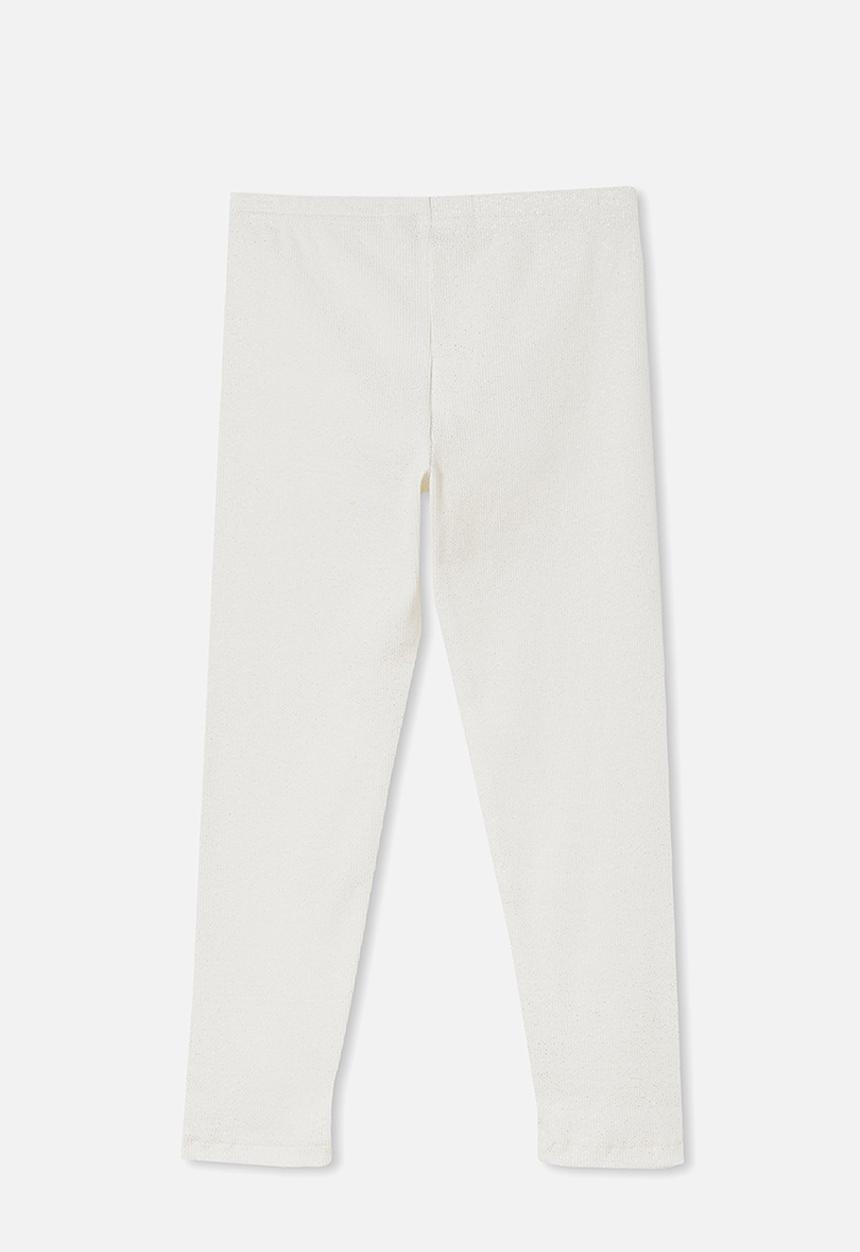 Cotton On - Huggie tights - vanilla & sparkle rib