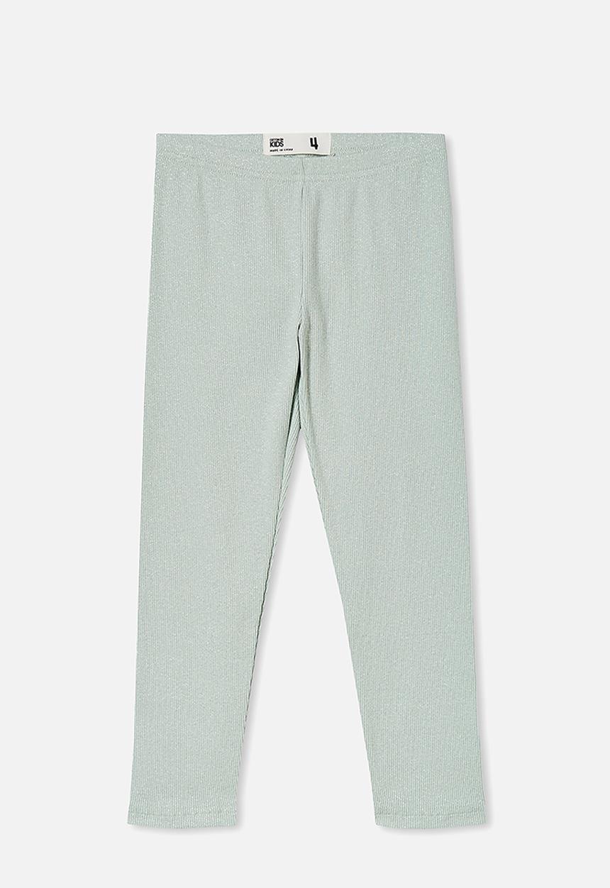 Cotton On - Huggie tights - stone green & sparkle rib
