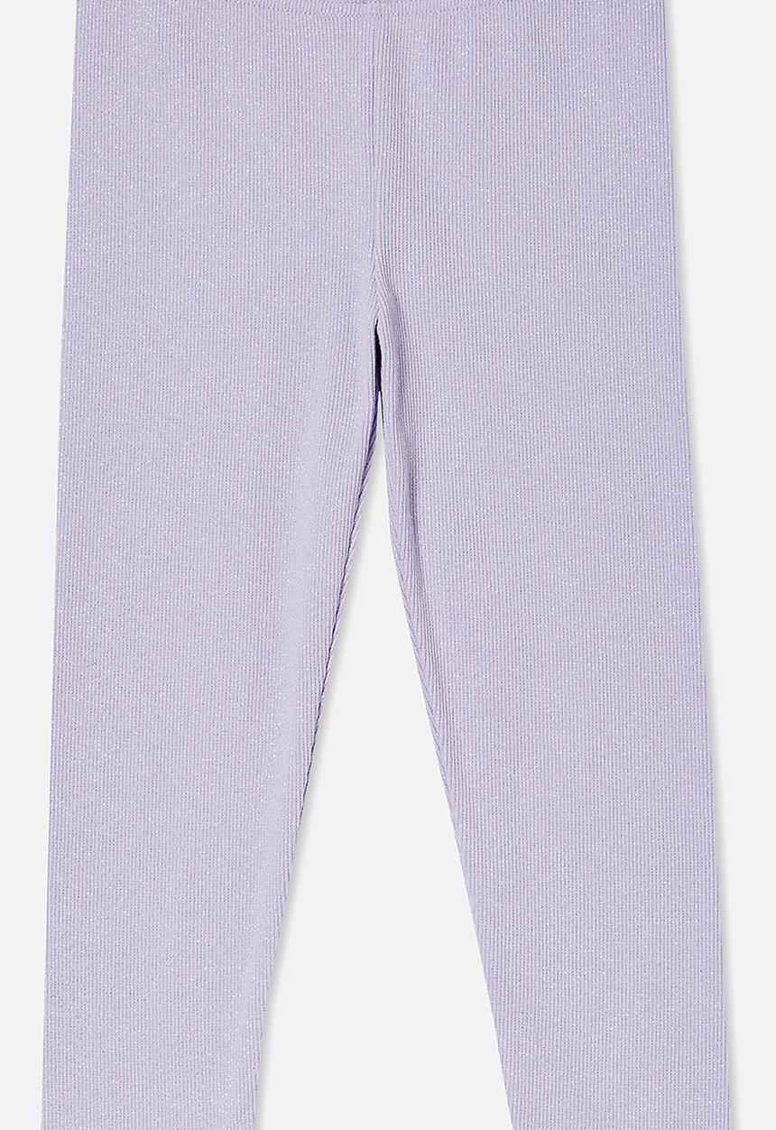 Cotton On - Huggie tights - smokey lilac & sparkle rib