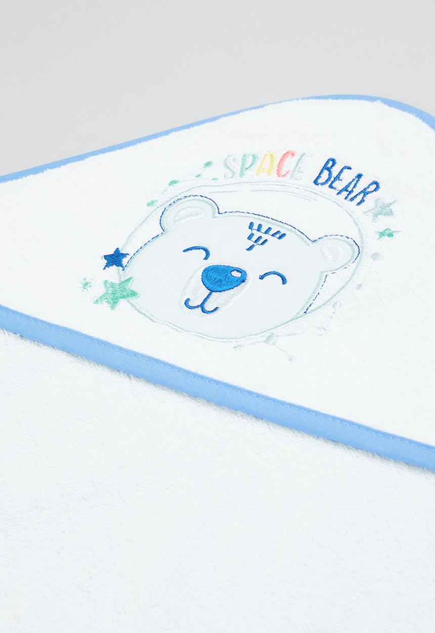 Character Group - Space bear hooded towel - white/blue
