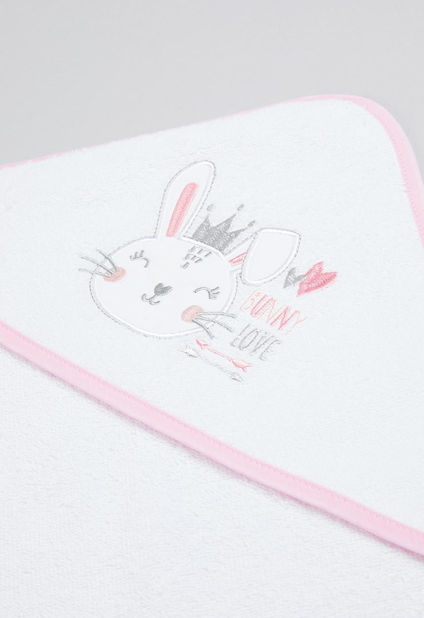 Character Group - Bunny hooded towel - white/pink