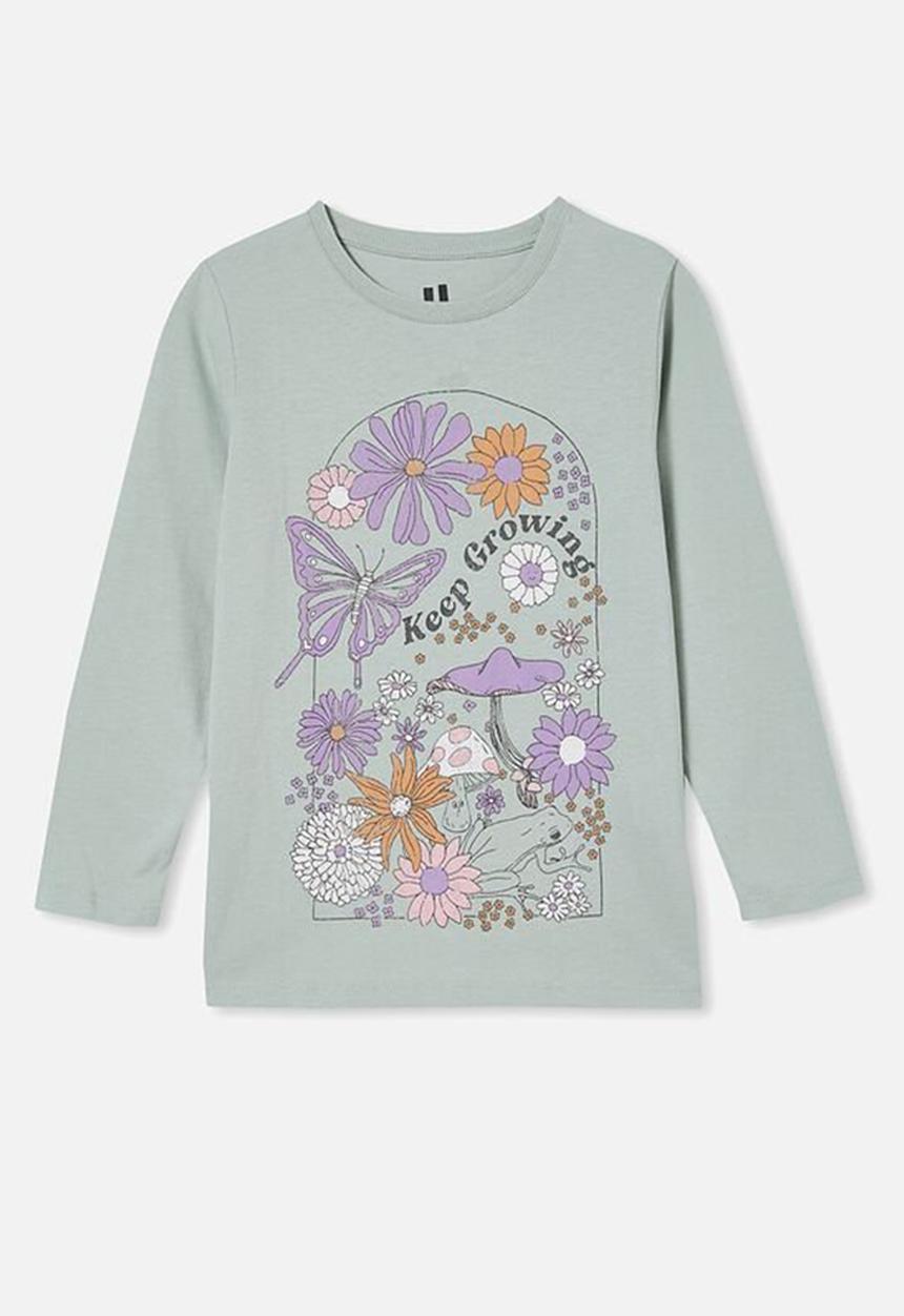 Cotton On - Penelope long sleeve tee - stone green