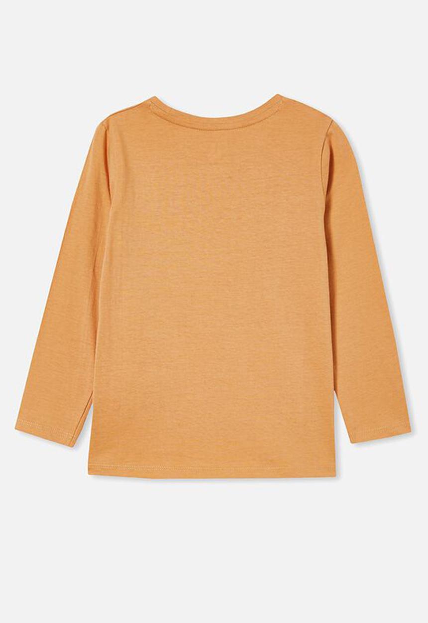 Cotton On - Penelope long sleeve tee - apricot sun/kindness is free