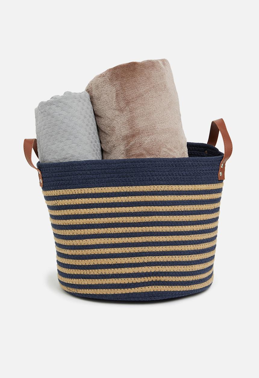 Sixth Floor - Lizo storage basket - natural & navy