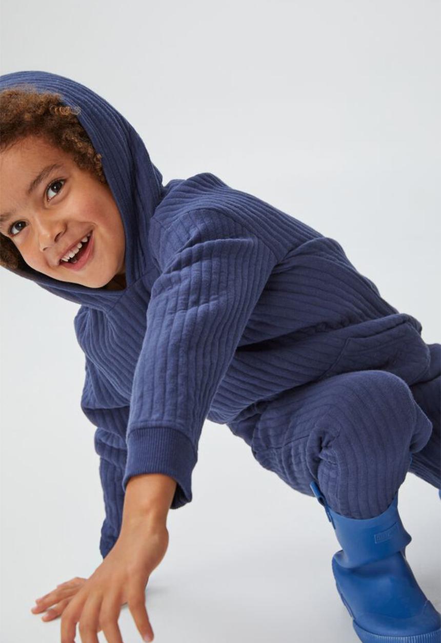 Cotton On - Kyle drop shoulder hoodie - indigo rib badge