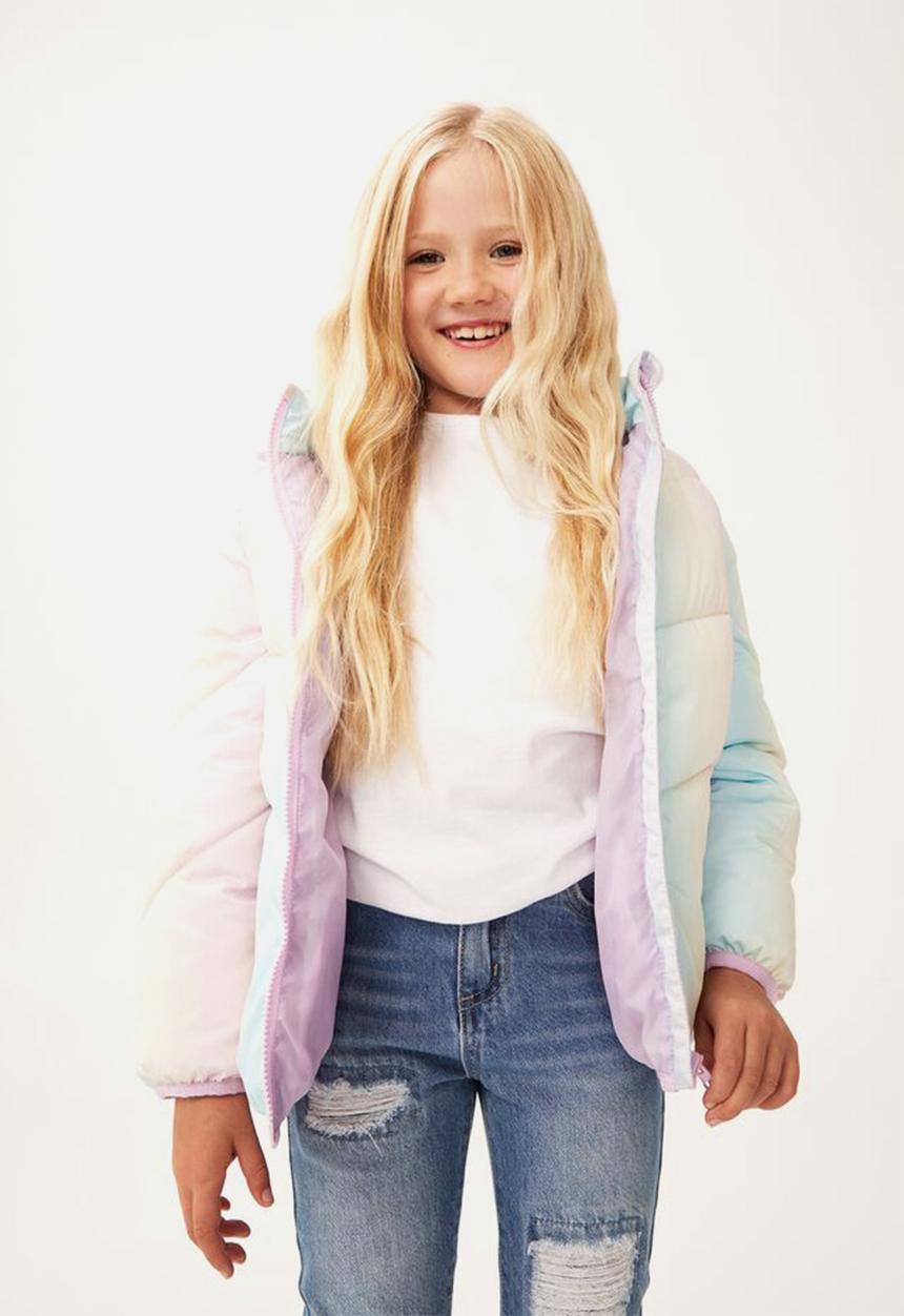 Cotton On - Frankie puffer jacket - rainbow ombre
