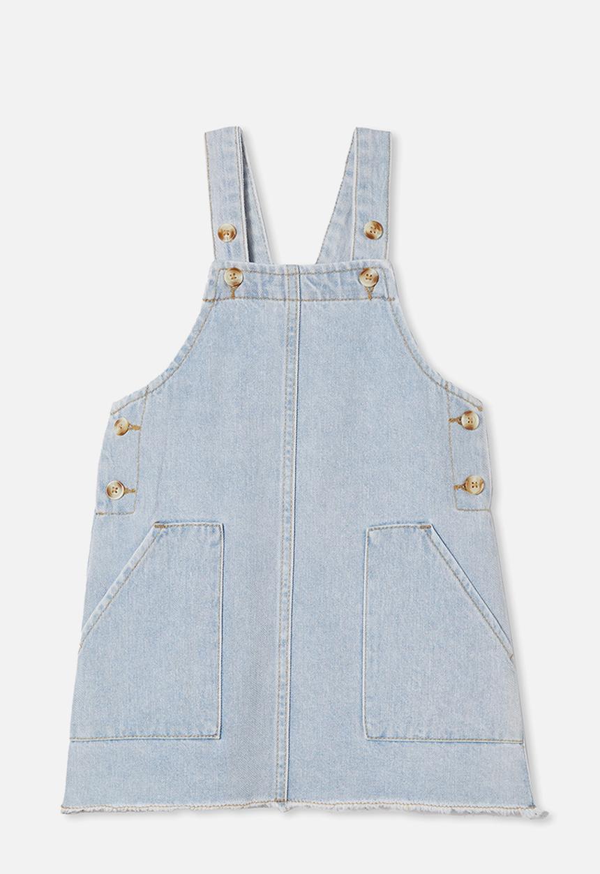 Cotton On - Nora denim pinafore - bleach wash