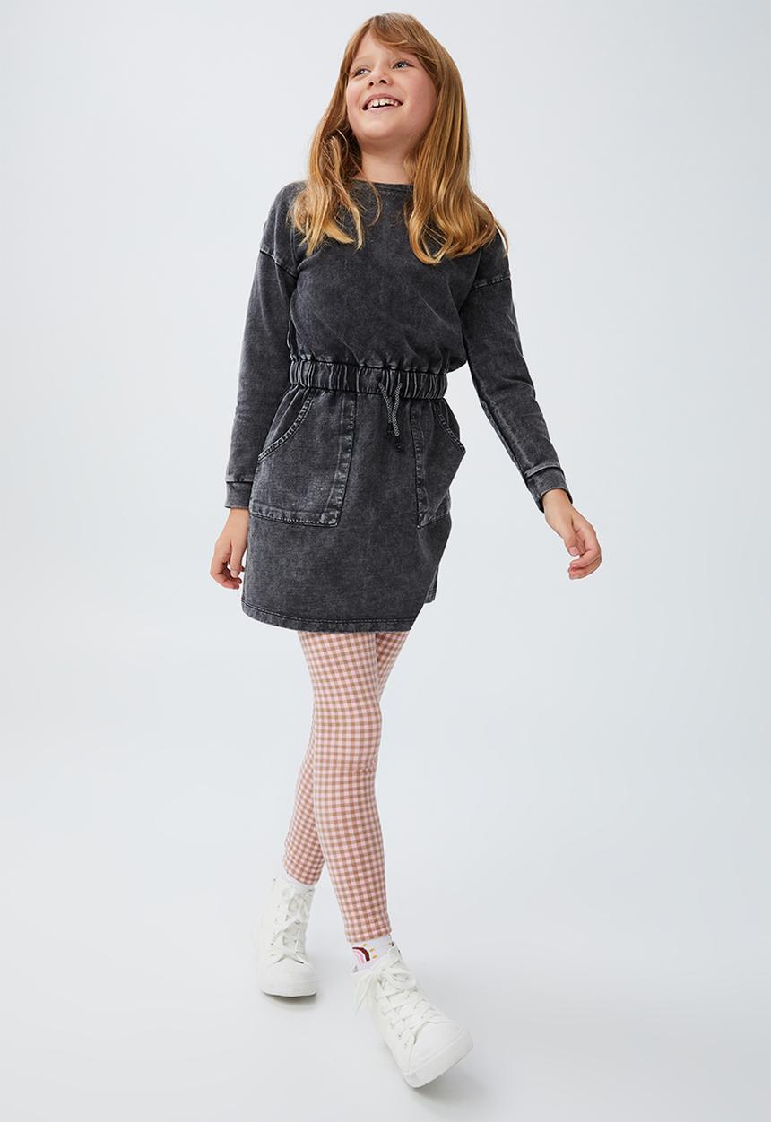 Cotton On - Ella long sleeve dress - black wash