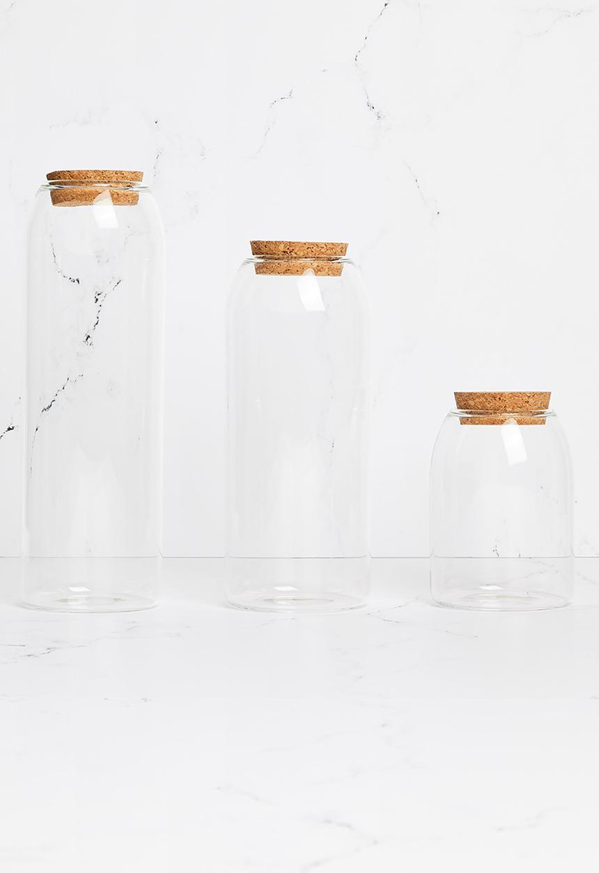 Sixth Floor - Storage glass cannister set of 3 - clear