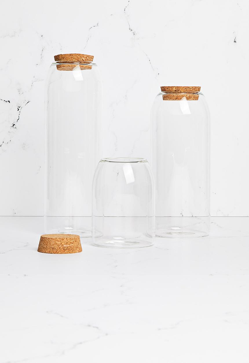 Sixth Floor - Storage glass cannister set of 3 - clear