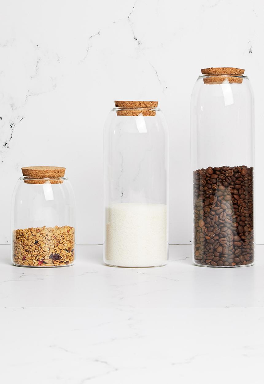 Sixth Floor - Storage glass cannister set of 3 - clear