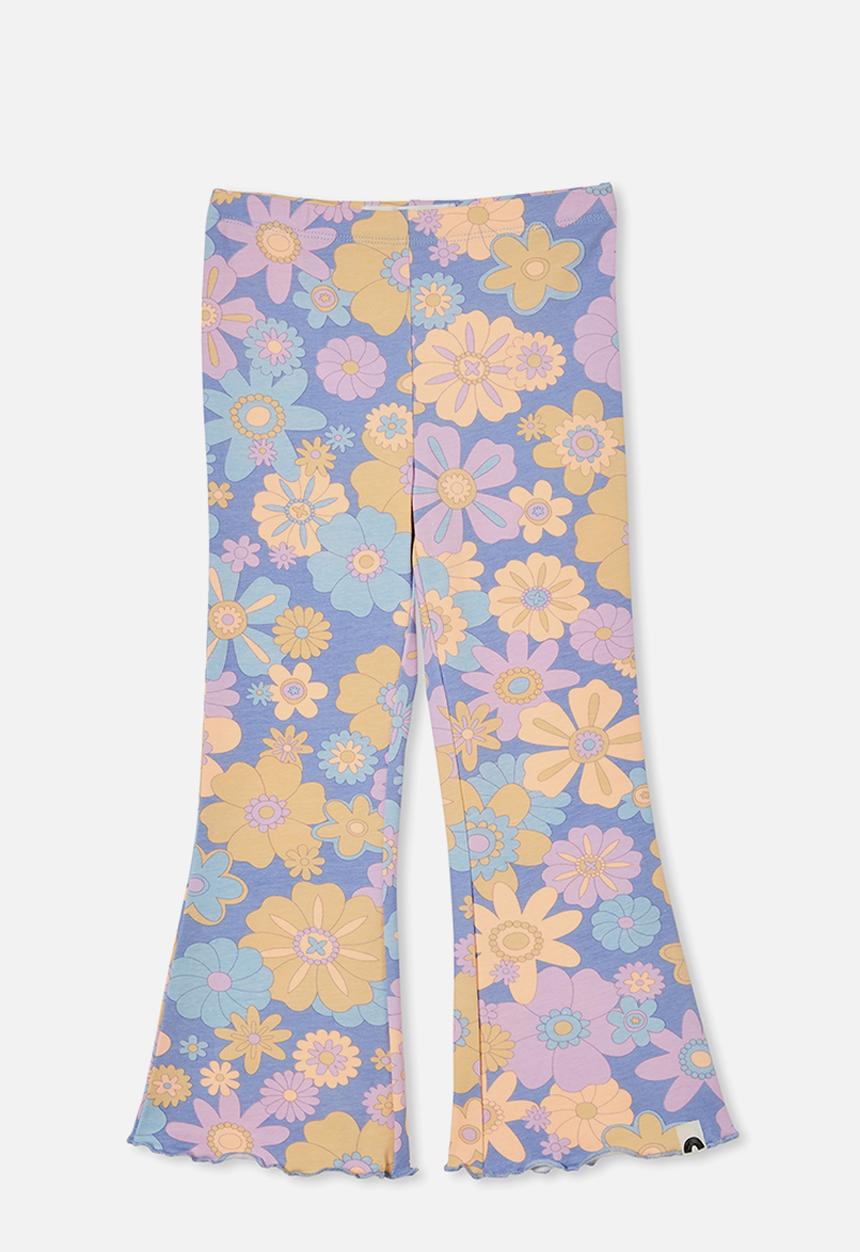 Cotton On - Francine flare pant - violet surf/wanda floral