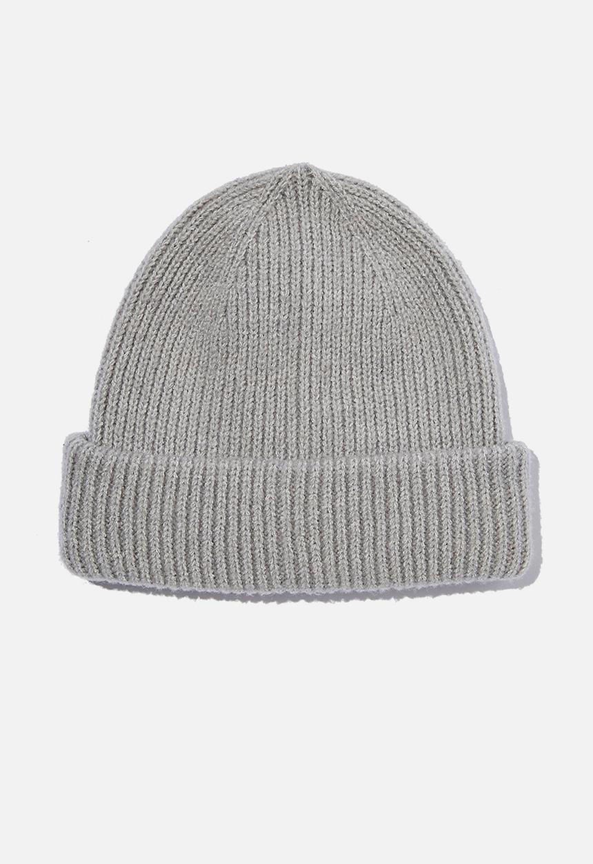 Rubi - Racquel ribbed beanie - grey marle mix
