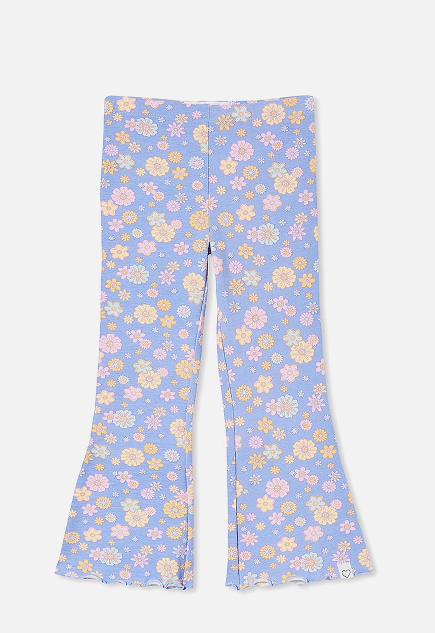 Cotton On - Francine flare pant - violet surf/wanda mini ditzy