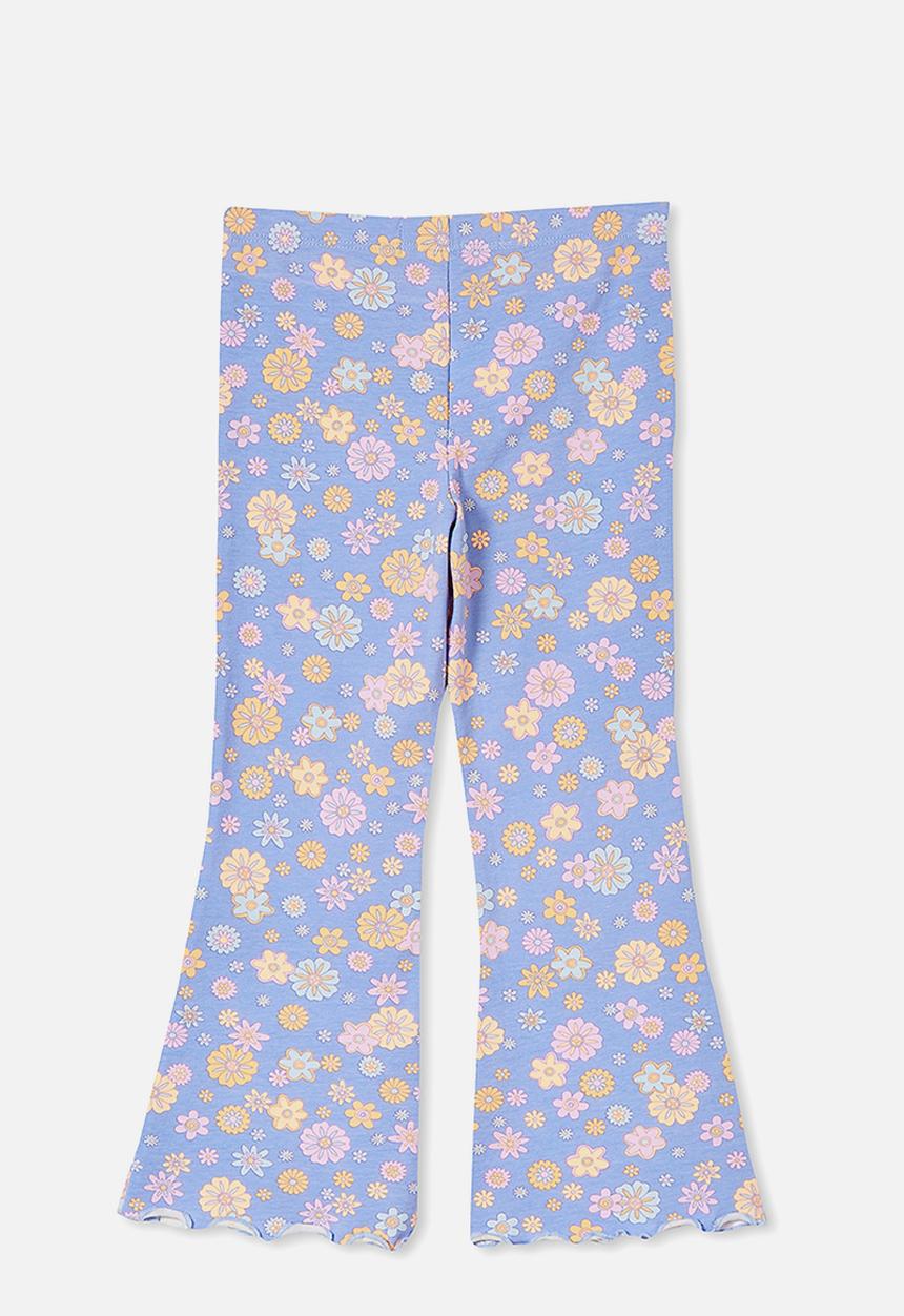 Cotton On - Francine flare pant - violet surf/wanda mini ditzy