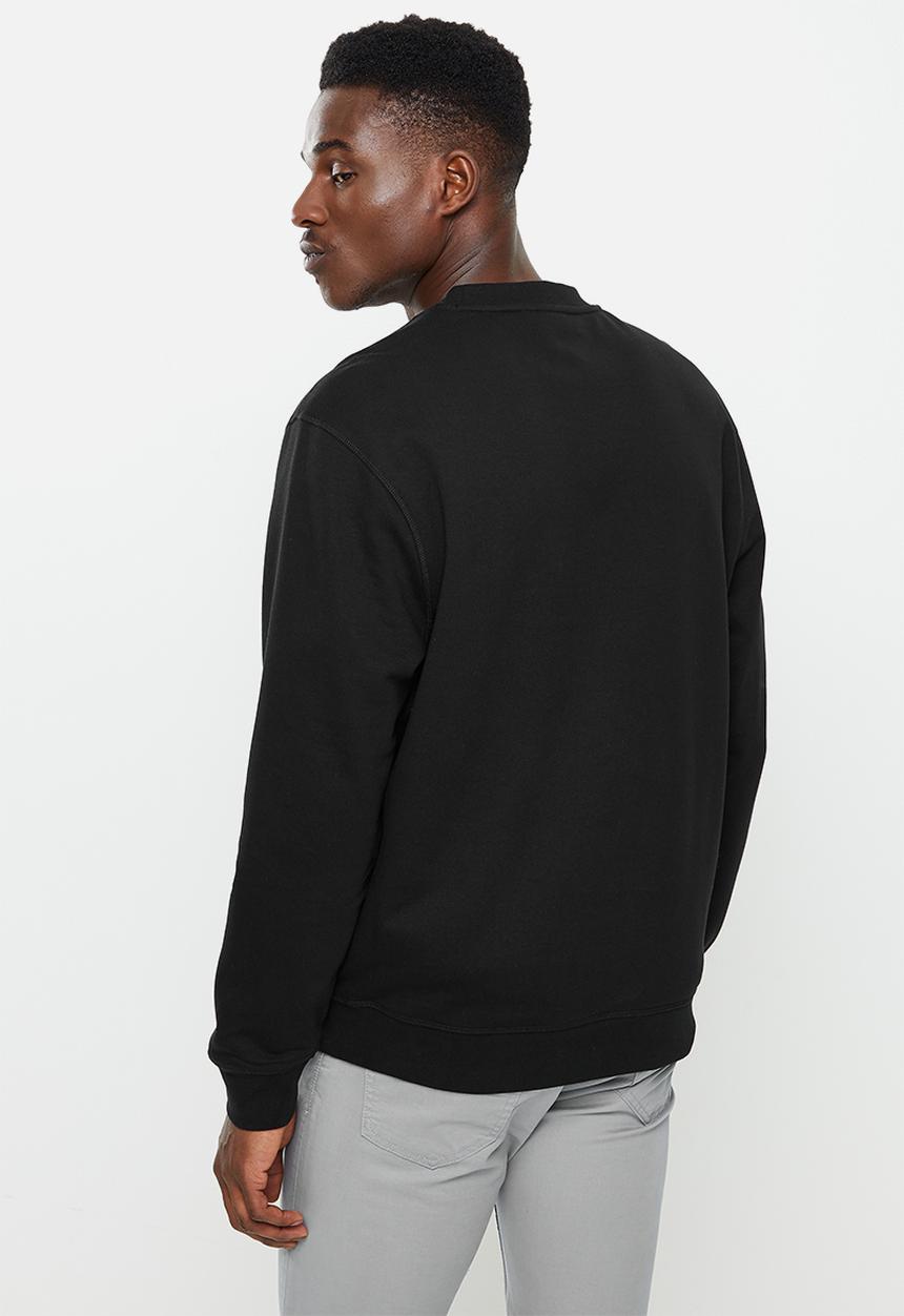 POLO - Men crew fleece sweat - black