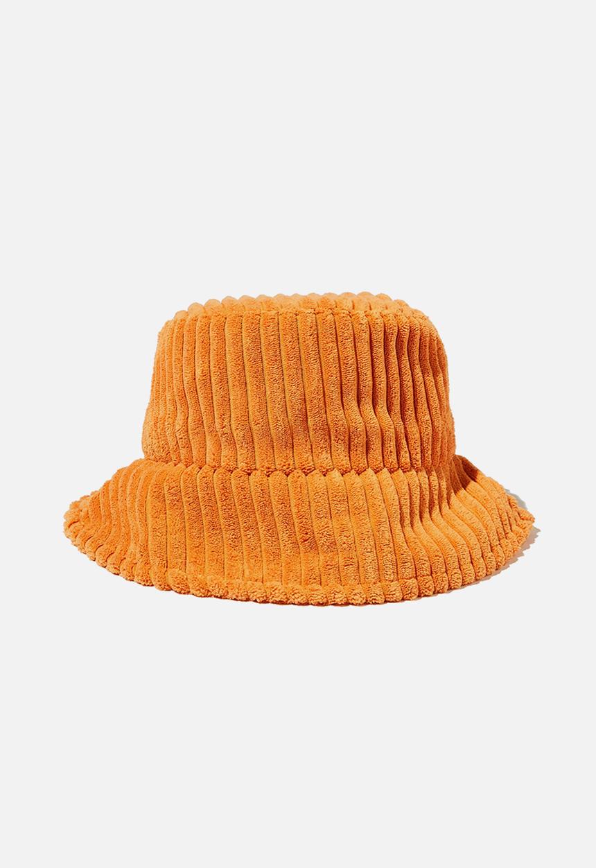 Rubi - Bianca textured bucket hat - orange cord
