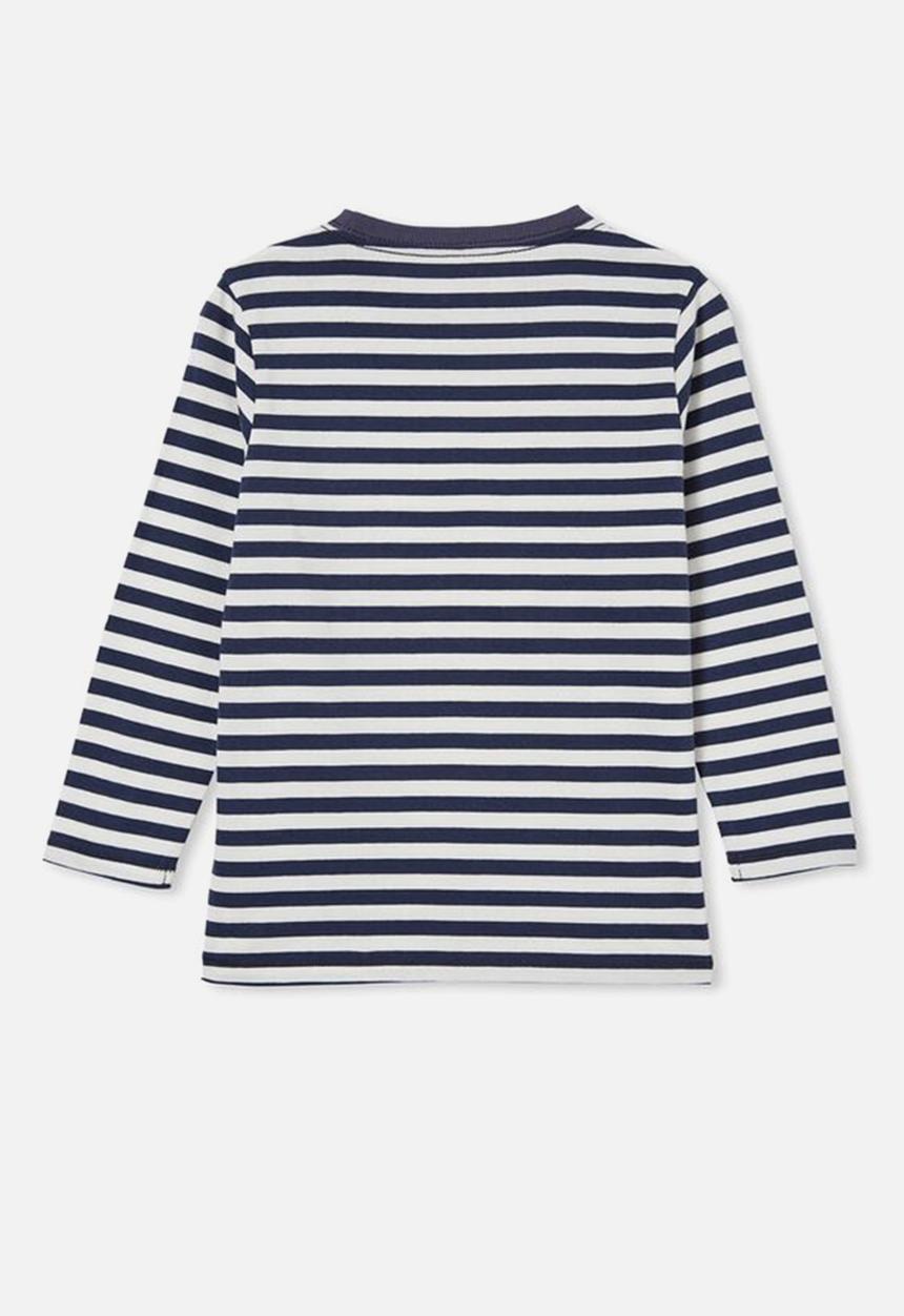 Cotton On - Core long sleeve tee - navy & white